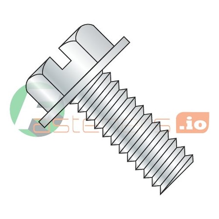 Newport Fasteners #10-32 x 1 in Slotted Hex Machine Screw, Zinc Plated Steel, 4000 PK 602169
